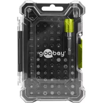 Goobay Tools set da 72 pezzi con portapunte magnetico a cambio rapido, punte in acciaio S2, attacco esagonale 1/4