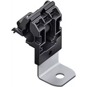 HellermannTyton 151-01643 RCA90SM6-PA66HIRHSUV/ST/ZN-BK clip a P con cricchetto, fissaggio a vite, PA66HIRHSUV, piastra in acciaio zincato, nero