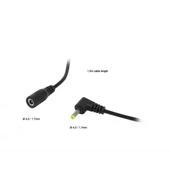 ALLNET Cavo di prolunga alimentazione DC 4,0mm x 1,7mm connettore maschio su femmina 1,5m nero ALL-Adapt-Ext4.00-1500