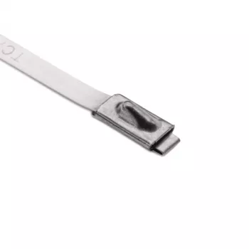 HellermannTyton MBT27S-316-SS-NA-C1 Fascetta serracavi in acciaio inox, 681 mm x 4,6 mm, chiusura a sfera, argento 111-93279