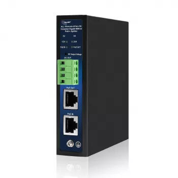 ALLNET Splitter/Estrattore PoE industriale IEEE 802.3bt Type 4, 90W, uscita selezionabile 5V/9V/12V/24V, Gigabit Ethernet, montaggio su guida DIN/a parete (ALL-PSI104G-BT90-PD)