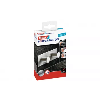 Tesa Powerbutton Classic doppio gancio 12kg cromato 59333-00000-01