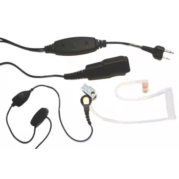 MIDLAND Albrecht AE 31-PT07 cuffia mono in-ear con microfono ad archetto e PTT, con filo, connessione a 2 pin, nera 41990