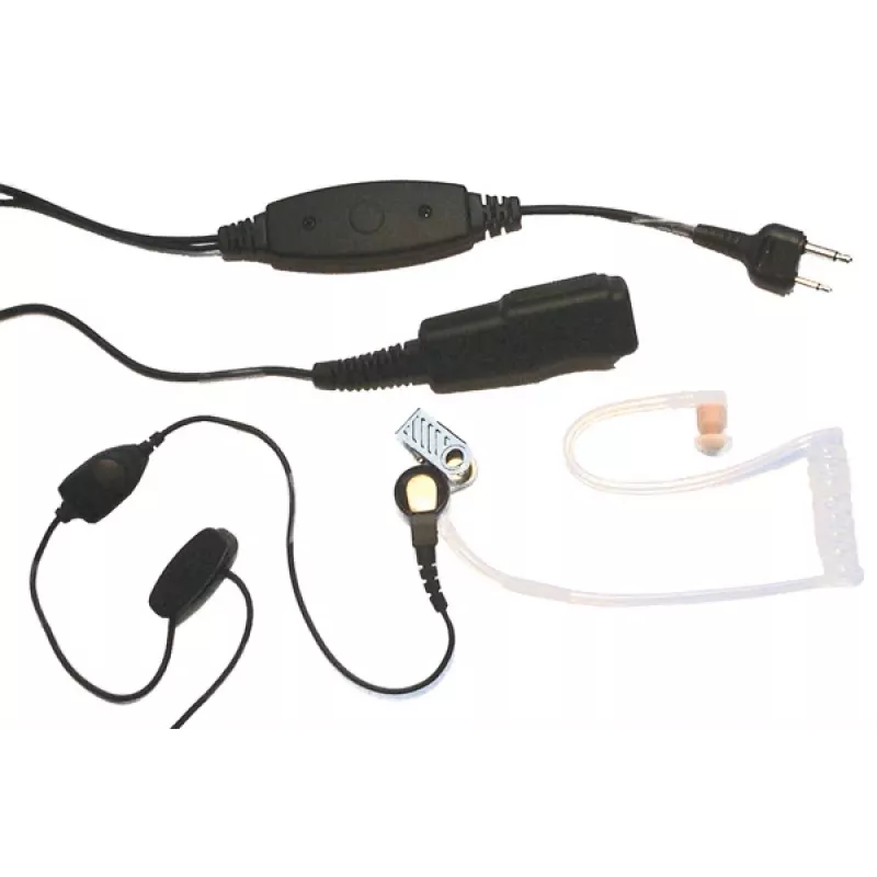 MIDLAND Albrecht AE 31-PT07 cuffia mono in-ear con microfono ad archetto e PTT, con filo, connessione a 2 pin, nera 41990