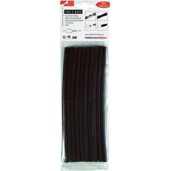 HellermannTyton HIS-3 set guaine termorestringenti, 3:1, da 6 mm a 2 mm, nero 308-30610