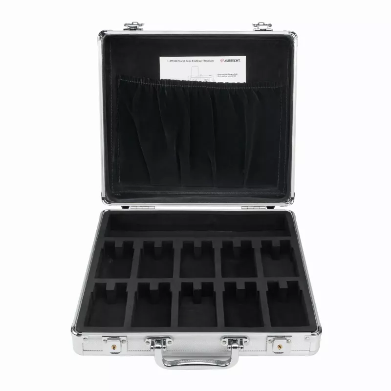 MIDLAND ATT/ATR400 set sistema tourguide con 10 ricevitori, valigetta di ricarica, microfono con cuffia e auricolari 29970.S10
