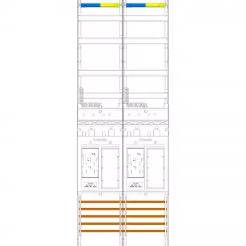 f-tronic quadro contatori 2 campi ER29 H=1350mm 2-eHZ 2 ris. 7143002 1 (7143002)