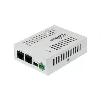 SYNERGY21 S21-3702 driver a tensione costante PoE+ su 24V DC, 24W, IEEE 802.3at, ingresso RJ45, morsetti a vite