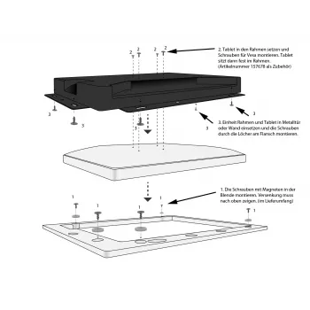 ALLNET mascherina per tablet con display touch 21 pollici per telaio da incasso, nero ALLTCover21WBv1