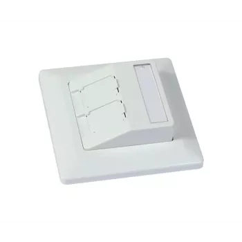 SYNERGY21 supporto per moduli Keystone da incasso per 2x modulo TP bianco puro rotondo S216330V3