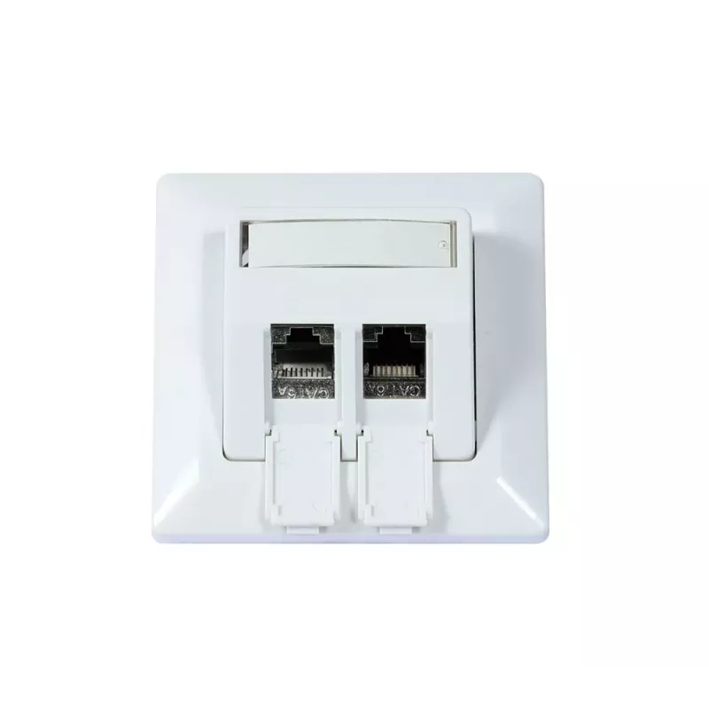 SYNERGY21 supporto per moduli Keystone da incasso per 2x modulo TP bianco puro rotondo S216330V3