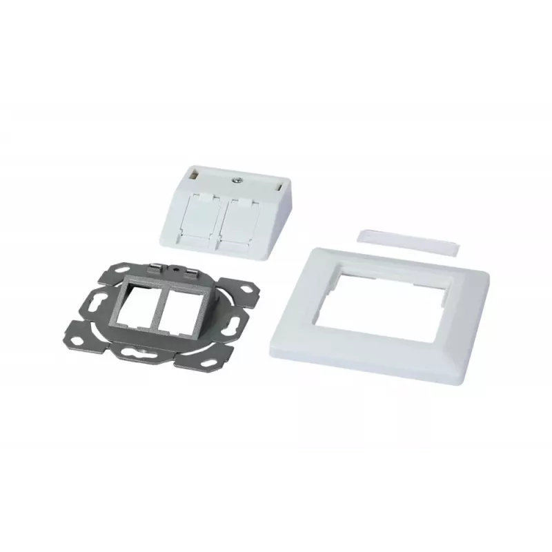 SYNERGY21 supporto per moduli Keystone da incasso per 2x modulo TP bianco puro rotondo S216330V3