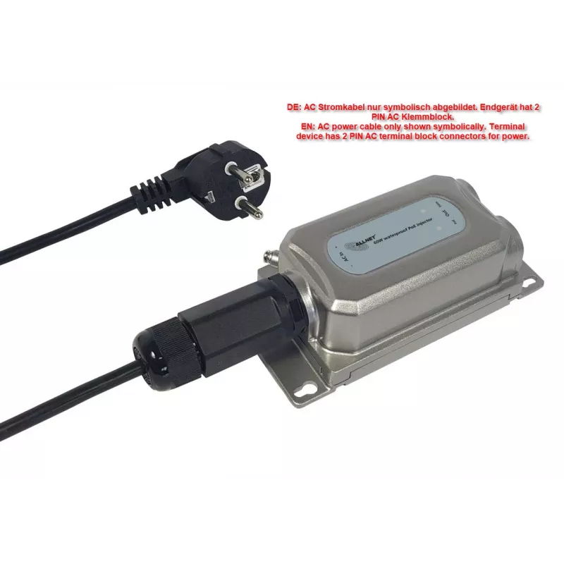 ALLNET iniettore PoE outdoor IP67 IEEE 802.3bt 60W case in metallo ALL-PI2013Ov2BT60