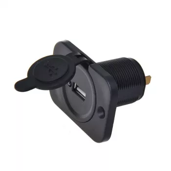 IWH presa di ricarica USB da incasso 12/24V, 2,1A, 1x USB-A, montaggio a pannello 019004