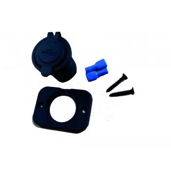 IWH presa di ricarica USB da incasso 12/24V, 2,1A, 1x USB-A, montaggio a pannello 019004