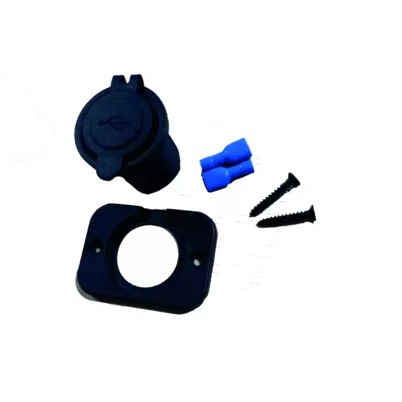 IWH presa di ricarica USB da incasso 12/24V, 2,1A, 1x USB-A, montaggio a pannello 019004