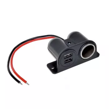 IWH presa auto 12/24V con 2 porte USB, uscita totale 4,2A (019010)