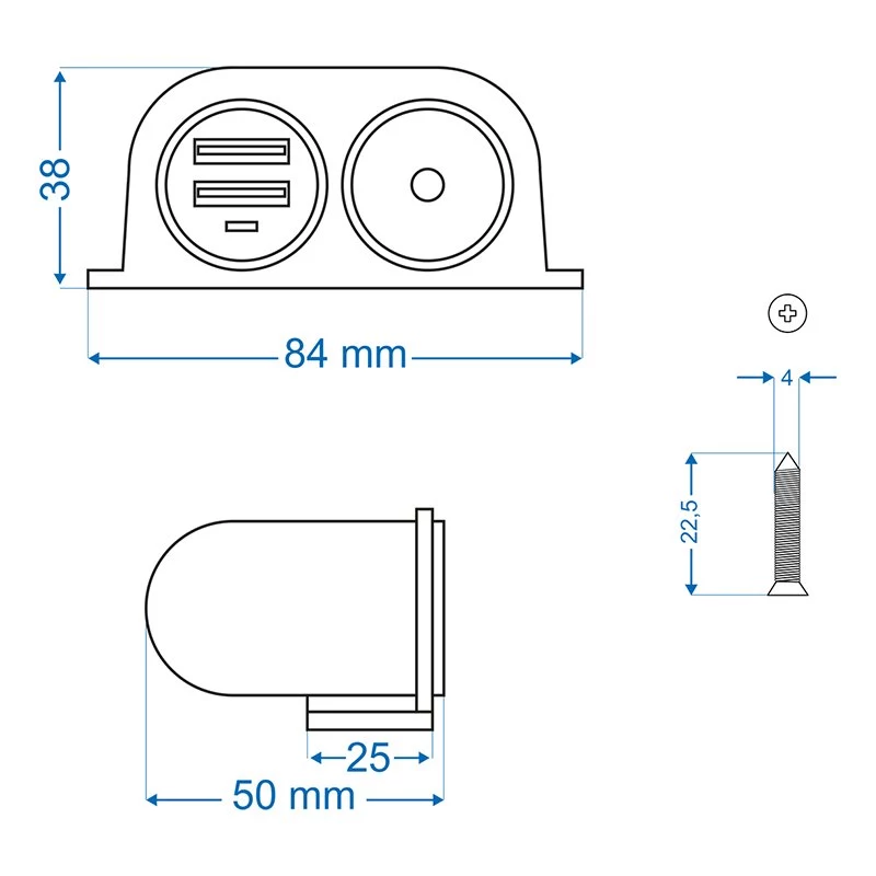 IWH presa auto 12/24V con 2 porte USB, uscita totale 4,2A (019010)