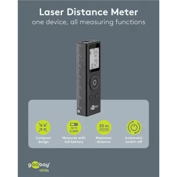 Goobay telemetro laser portata 30 m per misurazione lunghezze (77834)