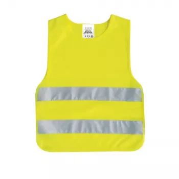 IWH 453502 Gilet di sicurezza per bambini EN 1150, giallo fluorescente, chiusura a velcro, unisex