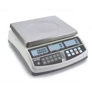 Kern CPB 15K0.2N Bilancia contapezzi, 15 kg di capacità, 0,2 g di leggibilità, piattaforma in acciaio inox, funzionamento a batteria