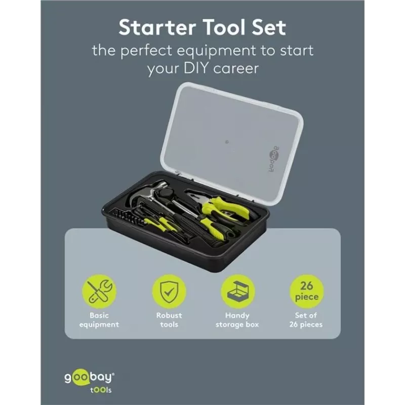 GOOBAY TOOLS 77845 set di utensili starter 26 pezzi in custodia