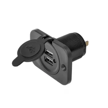 IWH presa doppia USB da incasso 12/24V 2,1A 2x USB-A nero 019006