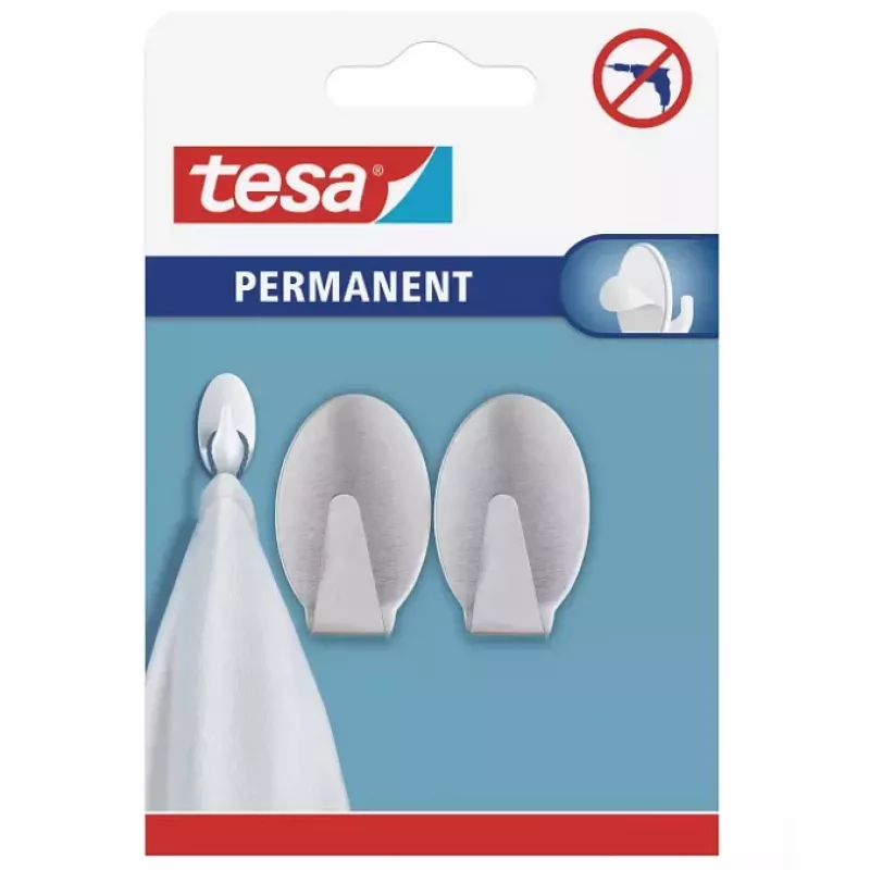 tesa gancio permanente ovale metallo cromato 6 kg autoadesivo 66611-00000-00
