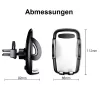 IWH 019260360 supporto per smartphone da bocchetta auto girevole a 360° per smartphone da 53-95 mm, nero
