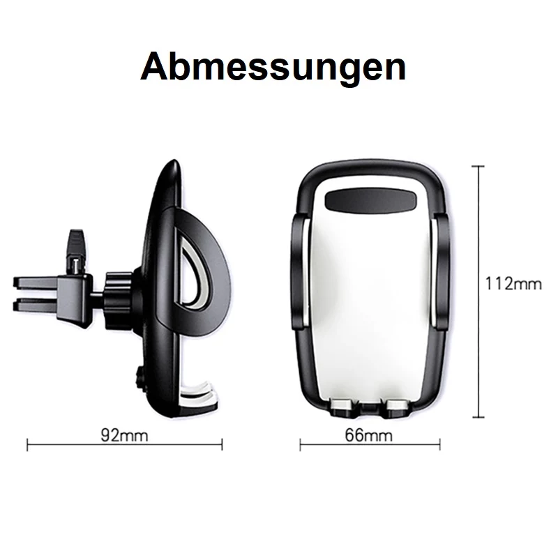 IWH 019260360 supporto per smartphone da bocchetta auto girevole a 360° per smartphone da 53-95 mm, nero