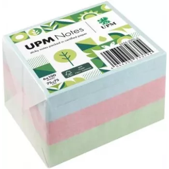 UPM Notes note adesive 5654-20PG-6 pastello 75x75mm 100 fogli assortiti 6 blocchi