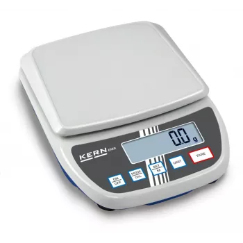 KERN EMS 12K0.1 bilancia di precisione, 12 kg x 0,1 g, piattaforma in acciaio inox, RS-232, funzionamento a rete/batteria