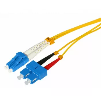 Tecline Cavo patch in fibra ottica HD OS2 monomodale, LC duplex su SC duplex, 9/125µm, giallo, 15m 799LS15