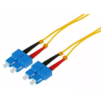Tecline cavo patch in fibra ottica HD, 9/125 µm, Singlemode, OS2, SC duplex su SC duplex, giallo, 15 m 799SS15