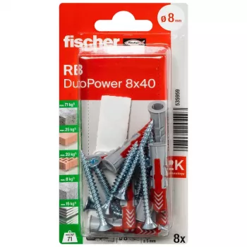 Fischer 535959 DuoPower 8 x 40 RB K NV set di montaggio 40 mm 8 mm 1 set