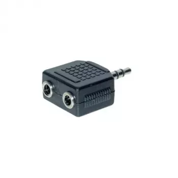 exertis Connect cavo splitter audio - jack stereo 3,5 mm maschio su 2x femmina, 0,2 m, nero 64650