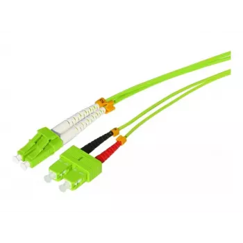 Tecline cavo patch in fibra ottica HD OM5, LC duplex su SC duplex, 50/125 µm, verde lime, 10 m 796LS10