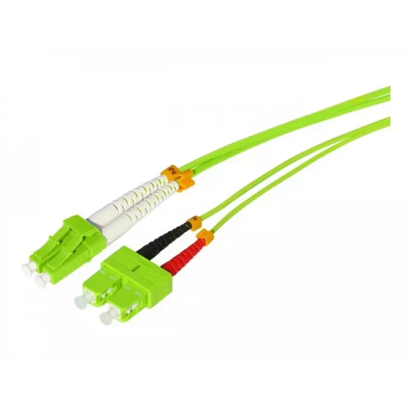 Tecline cavo patch in fibra ottica HD OM5, LC duplex su SC duplex, 50/125 µm, verde lime, 10 m 796LS10
