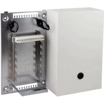 EFB-Elektronik VKA2 scatola di distribuzione in fibra ottica con piastra base e kit di montaggio VKA per 10 porte DA, montaggio a parete, grigio chiaro 46017.1V10