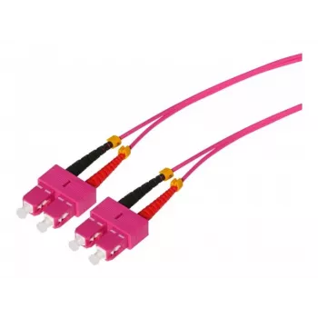 Tecline cavo patch fibra ottica HD OM4 multimodale, SC duplex su SC duplex, 50/125 µm, viola erica, 1,0 m 798SS01
