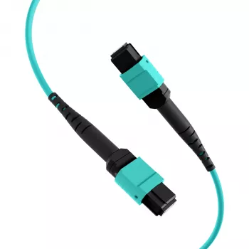 EFB cavo patch MTP femmina su MTP femmina 12 fibre OM3, LSZH aqua, tipo A, 0,5 m MTPF12MTPFOM3-0,5-A