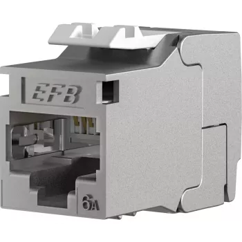 EFB E-20094-24 RJ45 Keystone Slimline/Shortbody Cat.6A certificato a componenti argento, 24 pz.