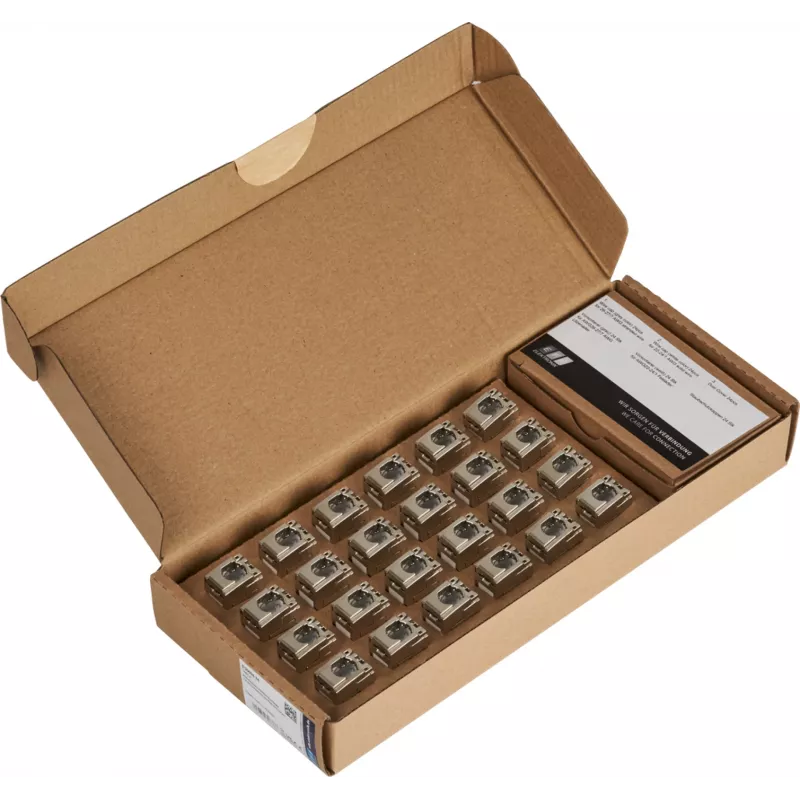 EFB E-20094-24 RJ45 Keystone Slimline/Shortbody Cat.6A certificato a componenti argento, 24 pz.