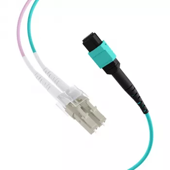 EFB MTP su LC cavo patch fan-out 12 fibre OM3 LSZH Aqua, 7,5 m MTPF12LCOM3-7,5