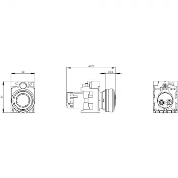 Siemens SIRIUS ACT 3SU1200-6KB10-1AA0 segnalatore acustico, 22 mm rotondo, plastica, nero, 24 V AC/DC, IP66/IP67/IP69K