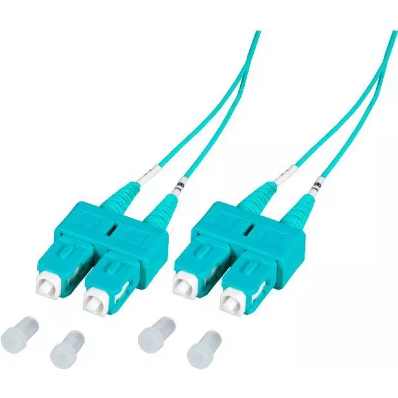 EFB Elektronik O7413.1-1.2 Cavo patch in fibra ottica SC a SC duplex OM3 LSZH acquamarina 1m SCSCOM3DAQ1