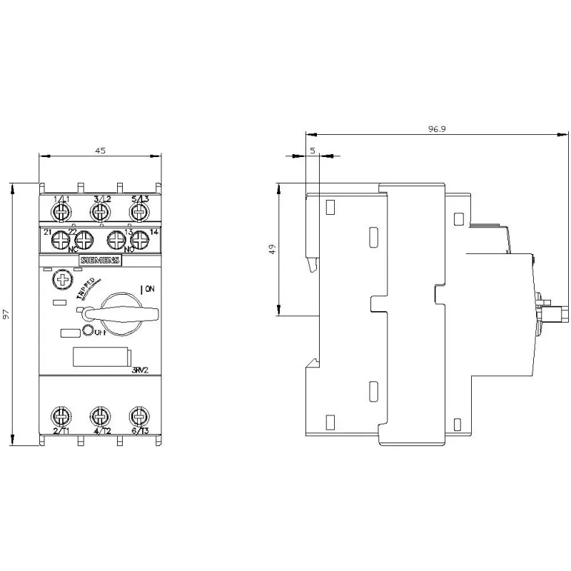SIEMENS 3RV2021-1KA15 Interruttore automatico