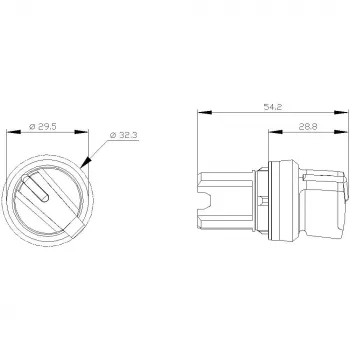 Siemens SIRIUS ACT 3SU10022BC100AA0 Testa selettore, 22 mm, 2 posizioni, a scatto, anello frontale in plastica nera, illuminabile