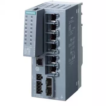 Siemens SCALANCE XC206-2SFP G Switch Ethernet industriale gestito, 6x Gigabit RJ45, 2x SFP, guida DIN, 24V DC, da -40 a 70°C 6GK52062GS002AC2