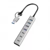 LogiLink Hub USB 3.0, 7 porte, 4x USB-A 3x USB-C, case in alluminio